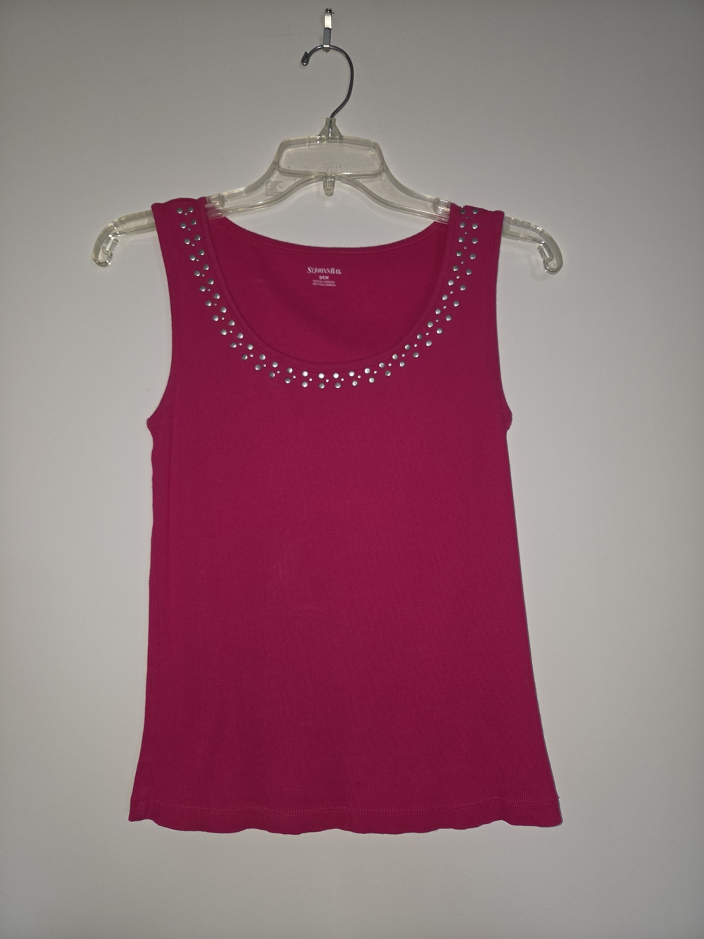 St. John's Bay Hot Pink Tank with Embellished Scoop Neck